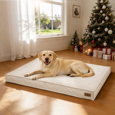 Bingopaw Orthopedic Dog Bed For Crate118X89X12Cm Dog Crate Bed For Aggresive ChewersKhaki from B&Q