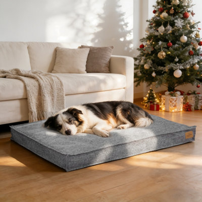 Bingopaw Orthopedic Foam Dog Bed103X69X10Cm Linen Calming Surface Waterproof Comfort Mattress Pillow from B&Q