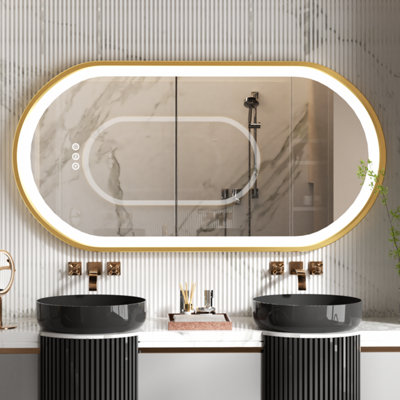 Luvodi 1200X600mm Oval Led Bathroom Mirror Illuminated Light Innovative Makeup MirrorAnti-Fog from B&Q