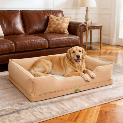 Bingopaw 111X88X23Cm Dog Bed Orthopedic Waterproof Nesting Bed Removable Cover Pet Crate BedsBeige from B&Q