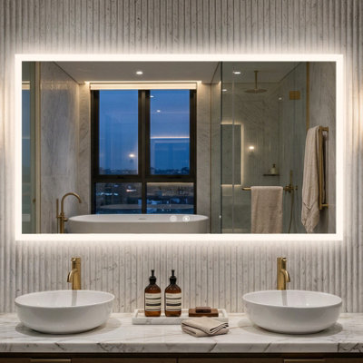 Luvodi Bingopaw 1000X700mm Backlit Led Bathroom Mirror Tempered Glass Vanity Mirror Bright Color Defog from B&Q
