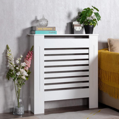 Fativo Horizontal Radiator Cover Grill Shelf Cabinet Mdf Wood Modern Traditional Furniture (19D X 78W X 92.2H Cm) from B&Q