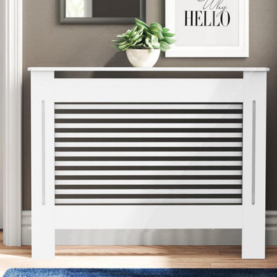 Fativo Horizontal Radiator Cover Grill Shelf Cabinet Mdf Wood Modern Traditional Furniture (19D X 111W X 92.2H Cm) from B&Q