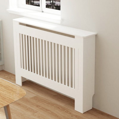 Fativo Vertical Radiator Cover Grill Shelf Cabinet Mdf Wood Modern Traditional Furniture (19D X 111W X 92.2H Cm) from B&Q