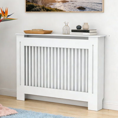 Fativo Vertical Radiator Cover Grill Shelf Cabinet Mdf Wood (19D X 111W X 101.2H Cm) from B&Q