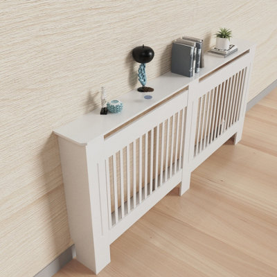 Fativo Vertical Radiator Cover Grill Shelf Cabinet Mdf Wood (19D X 152W X 101.2H Cm) from B&Q