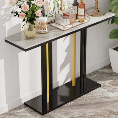 Fativo L118 X W30 X H78Cm Narrow Slim Console Table Extra Long Marble Hallway Entryway Porch Accent Table from B&Q