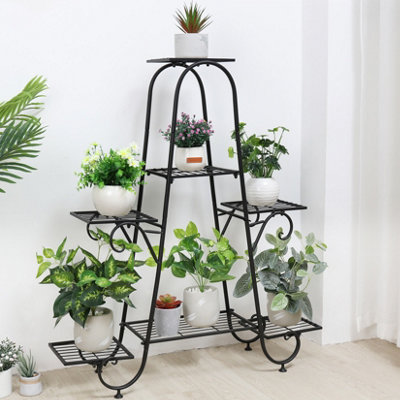 Fativo L83.5X W24.5X H99.5Cm 9-Tier Tall Indoor Plant Stand Solid Metal Display Shelf Bonsai Flower Pots Rack from B&Q