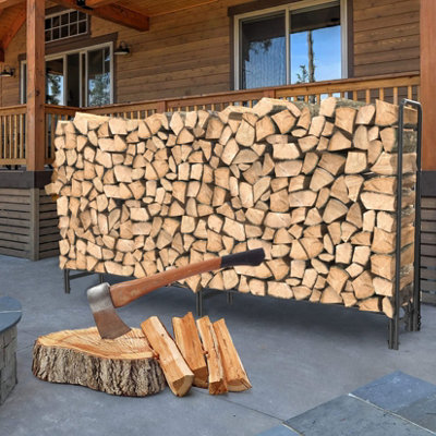B&Q -  L232.7X W34.8X H117.8Cm Firewood Rack Firewood Rack Adjustable Stacking Aid Firewood Stands Outdoor