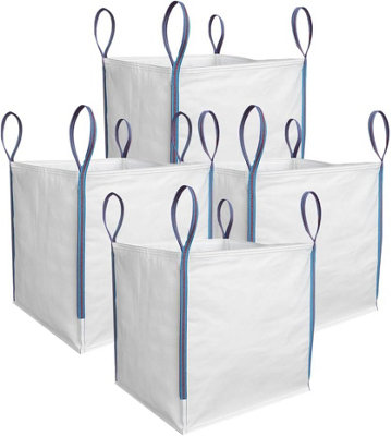 4 Pieces 85X85X85Cm 1 Tonne Builders Bulk Bag Heavy Duty Fibc Sack With 4 Lifting Handles from B&Q