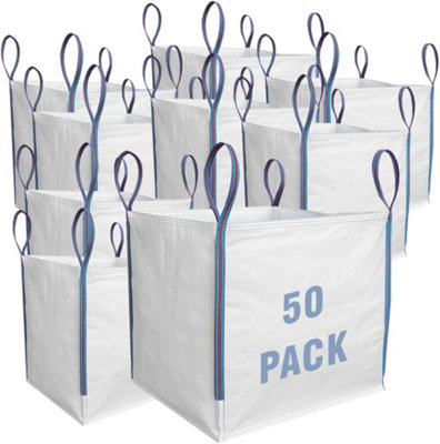 50 Pieces 85X85X85Cm 1 Tonne Builders Bulk Bag Heavy Duty Fibc Sack With 4 Lifting Handles from B&Q