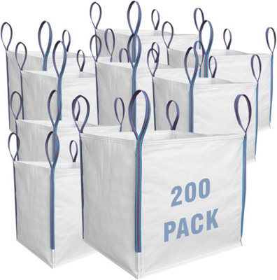 200 Pieces 85X85X85Cm 1 Tonne Builders Bulk Bag Heavy Duty Fibc Sack With 4 Lifting Handles from B&Q