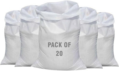 20Pcs 50X75Cm Woven Sacks Of Heavy Duty Garden Waste Bags Woven Sacks Polypropylene Pp Strong Rubble Sacks Builder Bag from B&Q