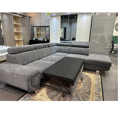Artic Sofa-Bed With Storage Right Hand Facing Corner In Grey from B&Q