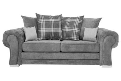 Verona 3 Seater Sofa Chenille Fabric Grey from B&Q