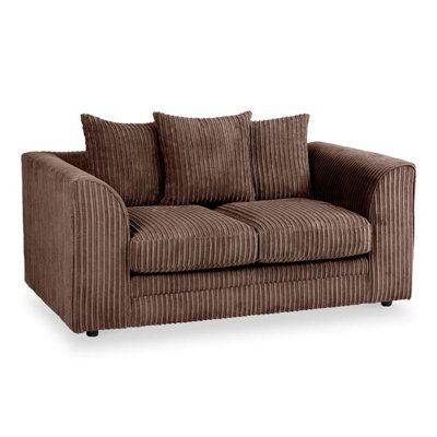 Chicago Jumbo Cord 2 Seater Sofa Chocolate from B&Q