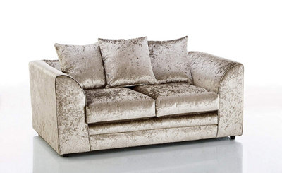 Bella Crushed Velvet 2 Seater Sofa Champagne from B&Q
