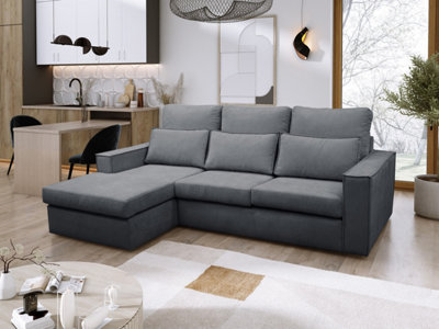 Soho High Back Left Hand  Facing Corner Sofa Grey from B&Q