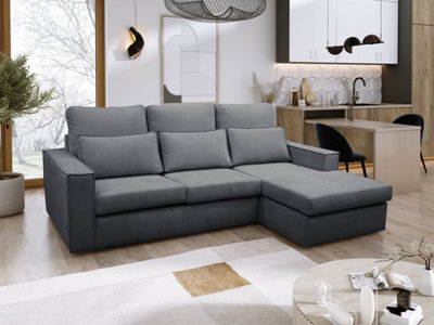 Soho High Back Right Hand  Facing Corner Sofa Grey from B&Q