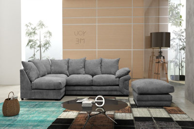 Rio Fernando Left Hand Facing Corner Sofa Grey from B&Q
