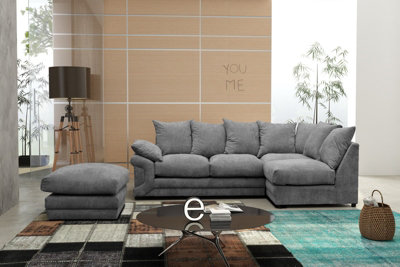 Rio Fernando Right Hand Facing Corner Sofa Grey from B&Q
