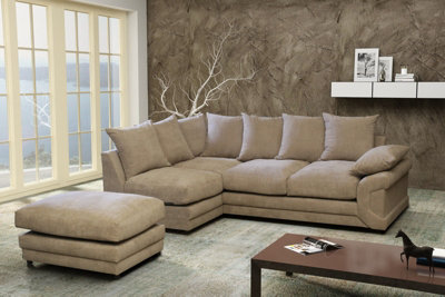Rio Fernando Left Hand Facing Corner Sofa Beige from B&Q