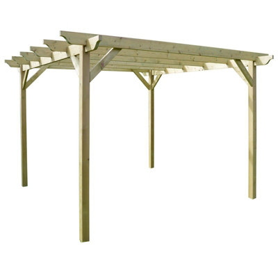 B&Q -  Garden PergolaWoodL180 X W300 X H270 CmLight Green