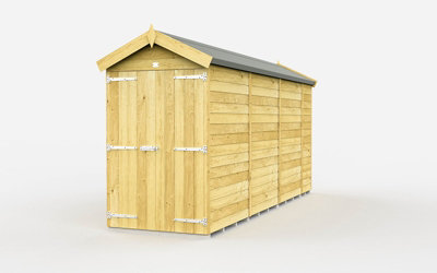Buttercup Farm 4 X 13 Feet Apex Shed - Double Door Without Windows - Wood - L387 X W118 X H217 Cm-27609