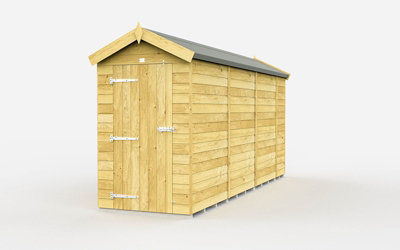 Buttercup Farm 4 X 13 Feet Apex Shed - Single Door Without Windows - Wood - L387 X W118 X H217 Cm-27611