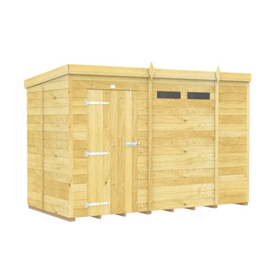 Buttercup Farm 10 X 5 Feet Pent Security ShedSingle DoorWoodL147 X W302 X H201 Cm from B&Q