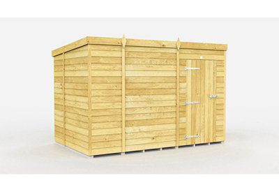 Buttercup Farm 10 X 7 Feet Pent Shed - Single Door Without Windows - Wood - L214 X W302 X H201 Cm-27663