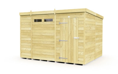 Buttercup Farm 11 X 8 Feet Pent Security ShedSingle DoorWoodL231 X W329 X H201 Cm from B&Q