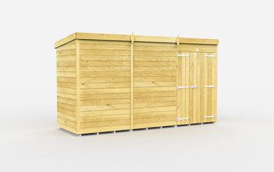 Buttercup Farm 12 X 4 Feet Pent ShedDouble Door Without WindowsWoodL118 X W358 X H201 Cm from B&Q