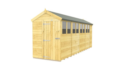 Buttercup Farm 5 X 18 Feet Apex ShedSingle Door With WindowsWoodL533 X W147 X H217 Cm from B&Q