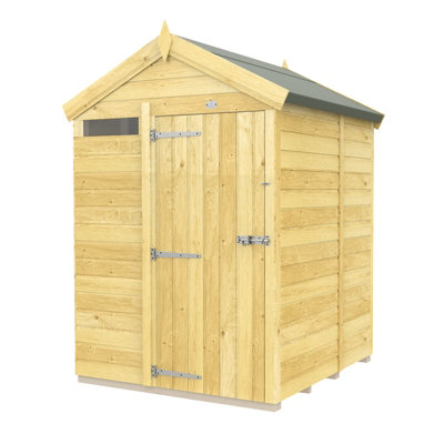 Buttercup Farm 5 X 5 Feet Apex Security ShedSingle DoorWoodL158 X W147 X H217 Cm from B&Q