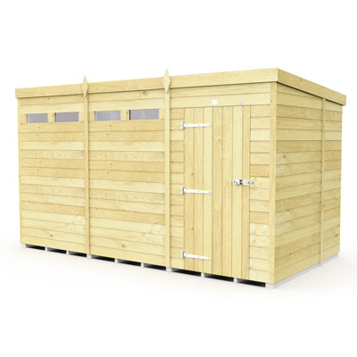 Buttercup Farm 12 X 7 Feet Pent Security ShedSingle DoorWoodL214 X W358 X H201 Cm from B&Q