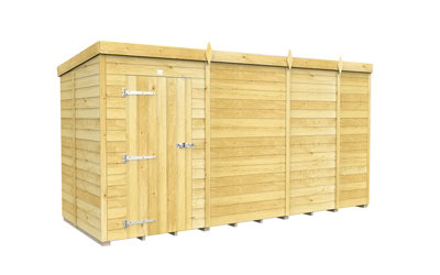 Buttercup Farm 13 X 5 Feet Pent ShedSingle Door Without WindowsWoodL147 X W387 X H201 Cm from B&Q