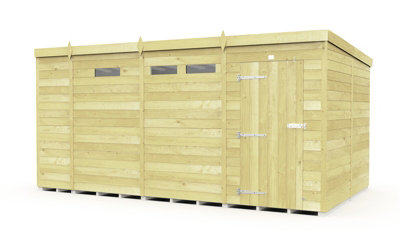 Buttercup Farm 13 X 8 Feet Pent Security ShedSingle DoorWoodL231 X W387 X H201 Cm from B&Q