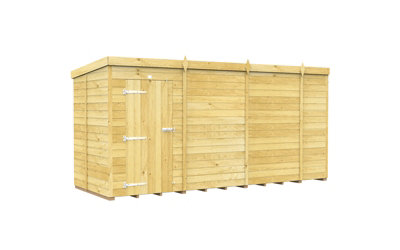Buttercup Farm 14 X 5 Feet Pent ShedSingle Door Without WindowsWoodL147 X W417 X H201 Cm from B&Q