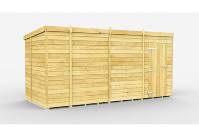 Buttercup Farm 14 X 6 Feet Pent ShedSingle Door Without WindowsWoodL178 X W417 X H201 Cm from B&Q