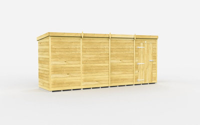Buttercup Farm 15 X 4 Feet Pent ShedSingle Door Without WindowsWoodL118 X W454 X H201 Cm from B&Q