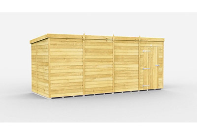 Buttercup Farm 15 X 7 Feet Pent ShedSingle Door Without WindowsWoodL214 X W454 X H201 Cm from B&Q