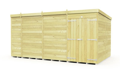 Buttercup Farm 15 X 8 Feet Pent ShedDouble Door Without WindowsWoodL231 X W454 X H201 Cm from B&Q