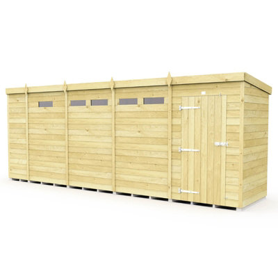 Buttercup Farm 17 X 4 Feet Pent Security ShedSingle DoorWoodL118 X W492 X H201 Cm from B&Q