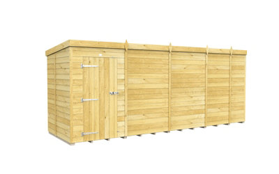 Buttercup Farm 17 X 5 Feet Pent ShedSingle Door Without WindowsWoodL147 X W492 X H201 Cm from B&Q