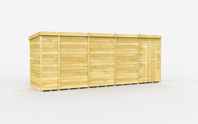 Buttercup Farm 18 X 4 Feet Pent ShedSingle Door Without WindowsWoodL118 X W533 X H201 Cm from B&Q