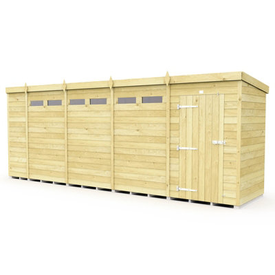 Buttercup Farm 18 X 4 Feet Pent Security ShedSingle DoorWoodL118 X W533 X H201 Cm from B&Q