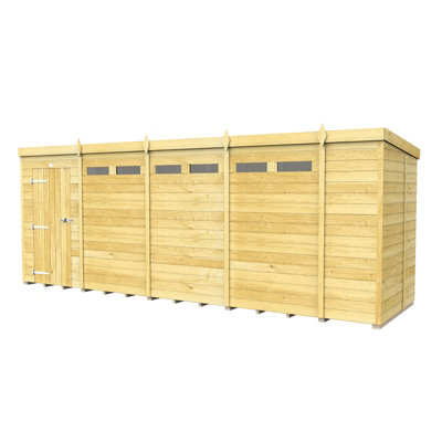Buttercup Farm 18 X 5 Feet Pent Security ShedSingle DoorWoodL147 X W533 X H201 Cm from B&Q