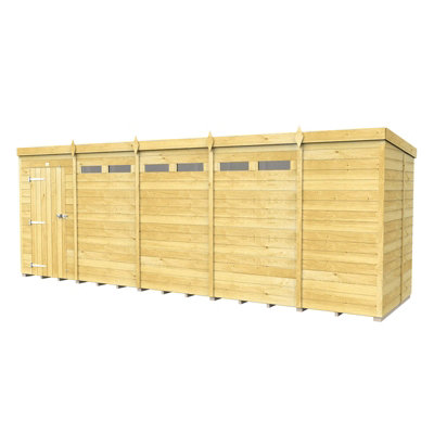 Buttercup Farm 19 X 5 Feet Pent Security ShedSingle DoorWoodL147 X W560 X H201 Cm from B&Q