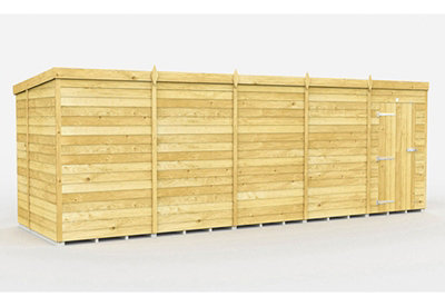 Buttercup Farm 19 X 6 Feet Pent ShedSingle Door Without WindowsWoodL178 X W560 X H201 Cm from B&Q